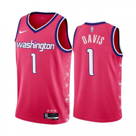 NBA Mænd Trøje Washington Wizards Johnny Davis 1 2022-23 City Edition Lyserød Kirsebærblomst Swingman